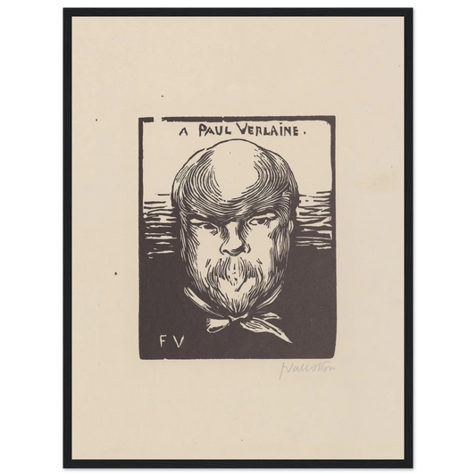 A Paul Verlaine (1891) Art Print | Felix Vallotton - Framed Poster - 30x40 cm / 12x16″ - Black frame