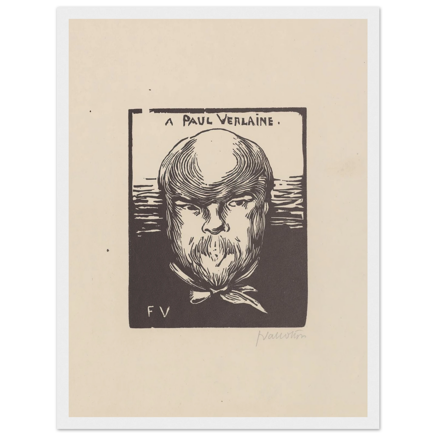 A Paul Verlaine (1891) Art Print | Felix Vallotton - Framed Poster - 30x40 cm / 12x16″ - Black frame