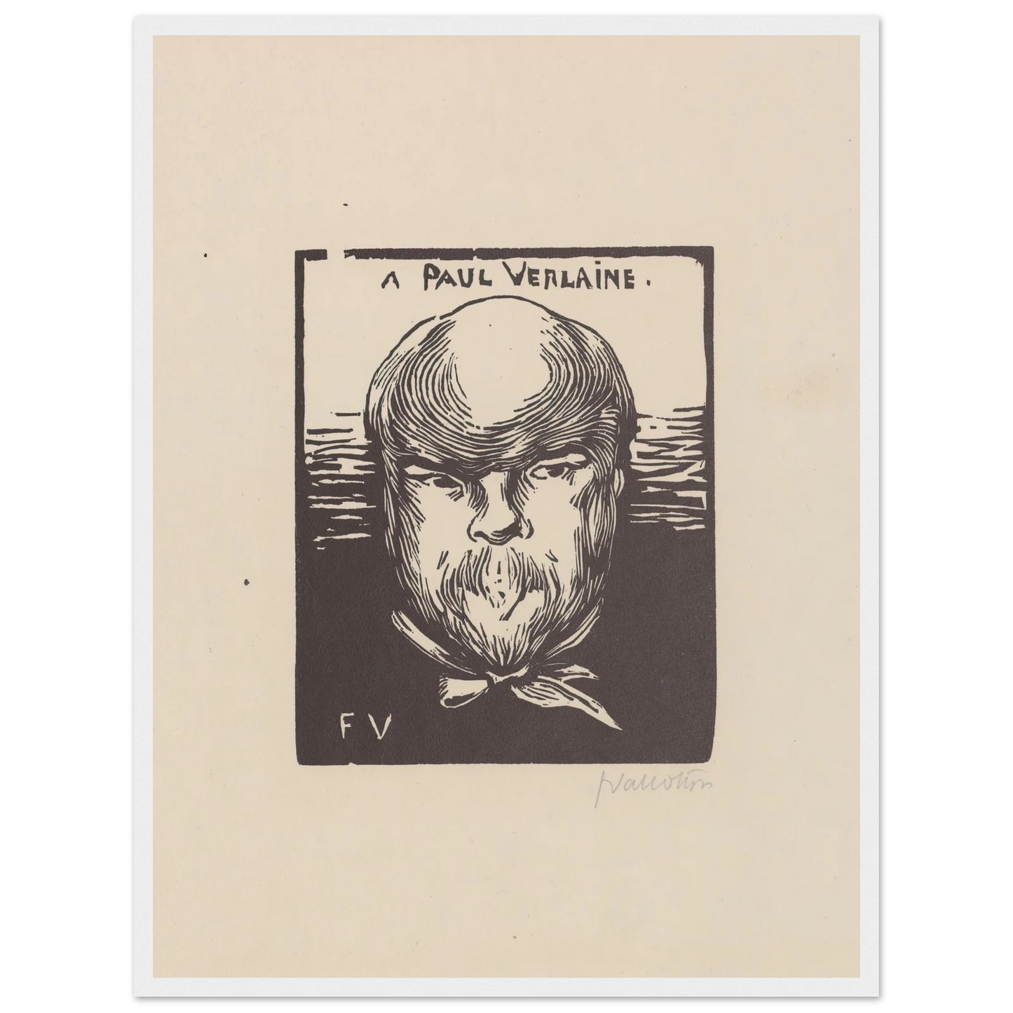A Paul Verlaine (1891) Art Print | Felix Vallotton - Framed Poster - 30x40 cm / 12x16″ - Black frame