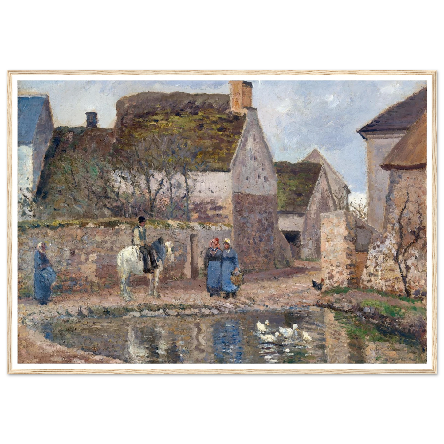 A Pond in Ennery (1874) Art Print | Camille Pissarro - Framed Poster - 30x40 cm / 12x16″ - Black frame