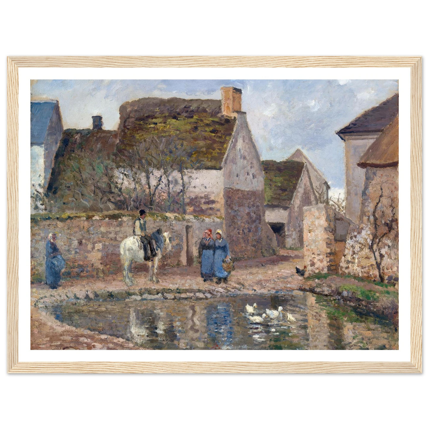 A Pond in Ennery (1874) Art Print | Camille Pissarro - Framed Poster - 30x40 cm / 12x16″ - Black frame