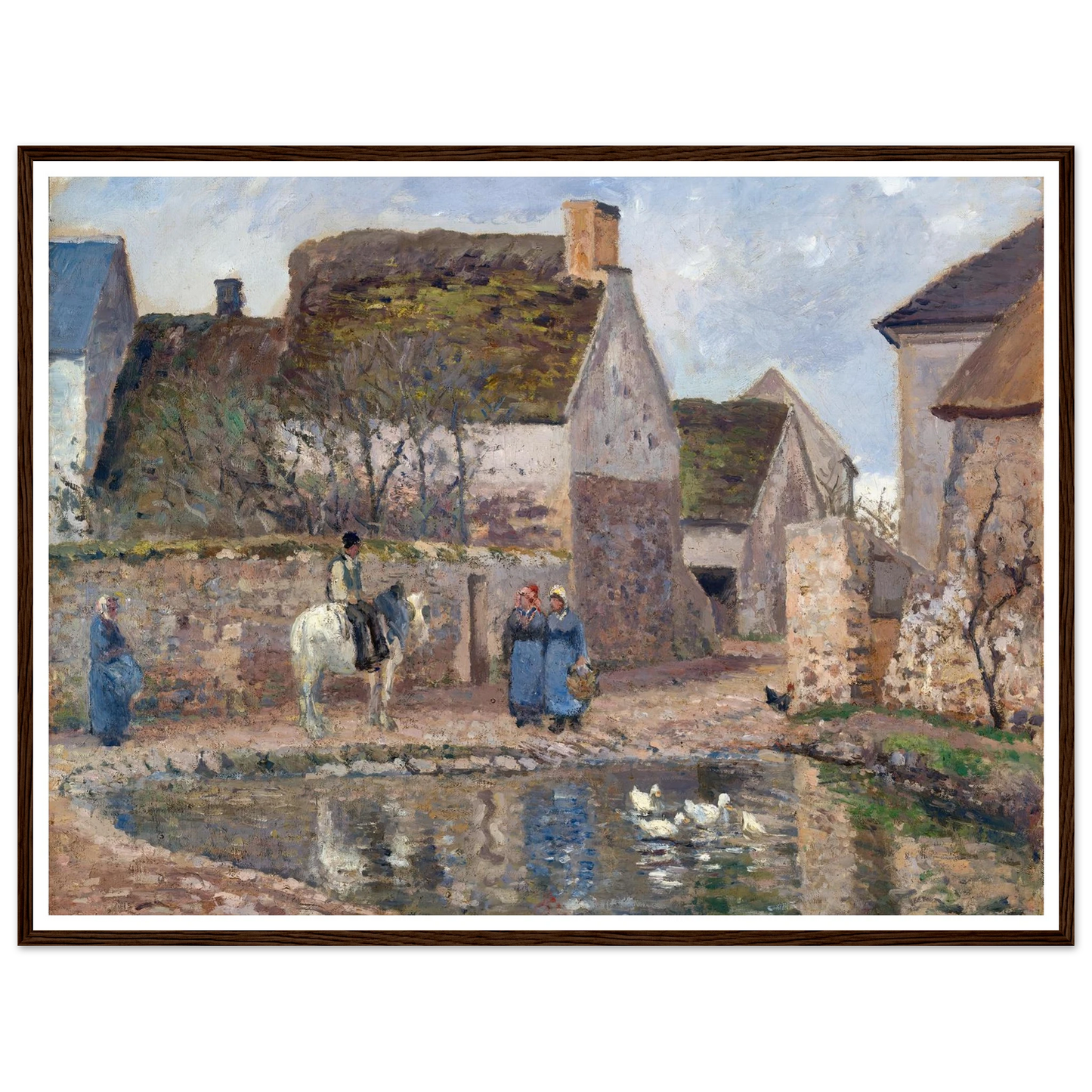 A Pond in Ennery (1874) Art Print | Camille Pissarro - Framed Poster - 30x40 cm / 12x16″ - Black frame