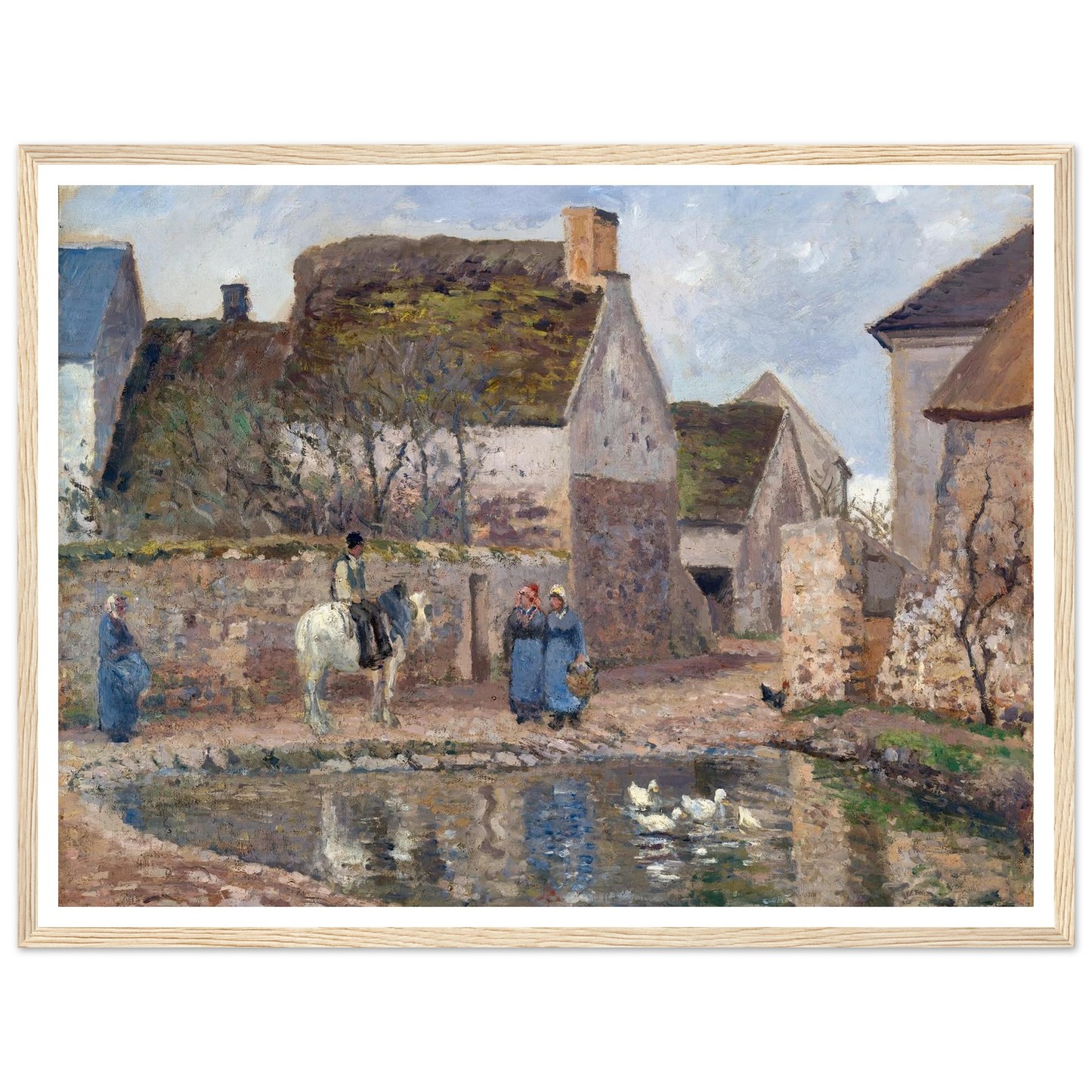 A Pond in Ennery (1874) Art Print | Camille Pissarro - Framed Poster - 30x40 cm / 12x16″ - Black frame