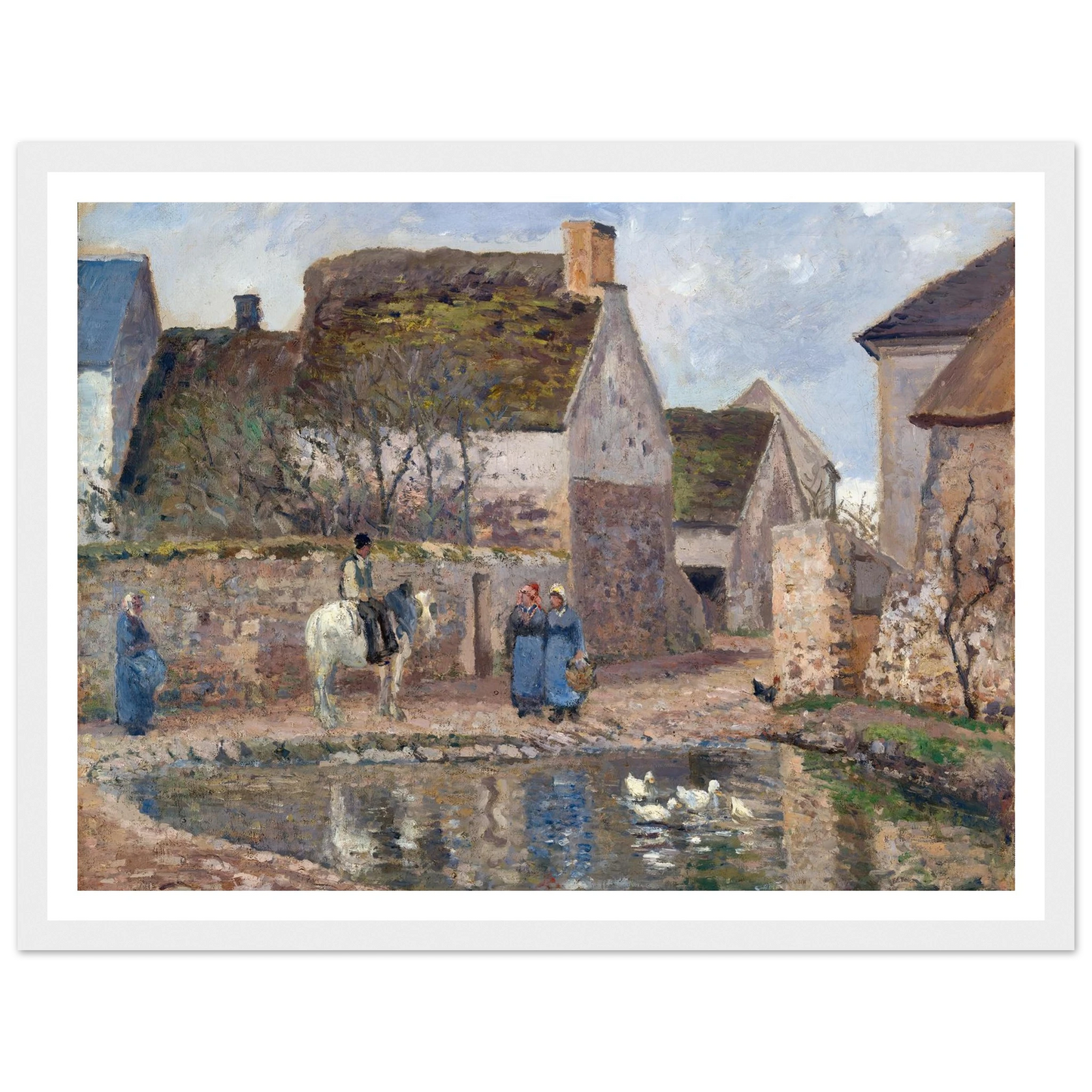 A Pond in Ennery (1874) Art Print | Camille Pissarro - Framed Poster - 30x40 cm / 12x16″ - Black frame