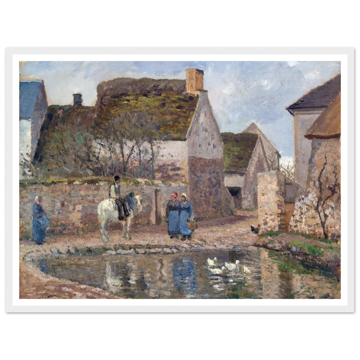 A Pond in Ennery (1874) Art Print | Camille Pissarro - Framed Poster - 30x40 cm / 12x16″ - Black frame