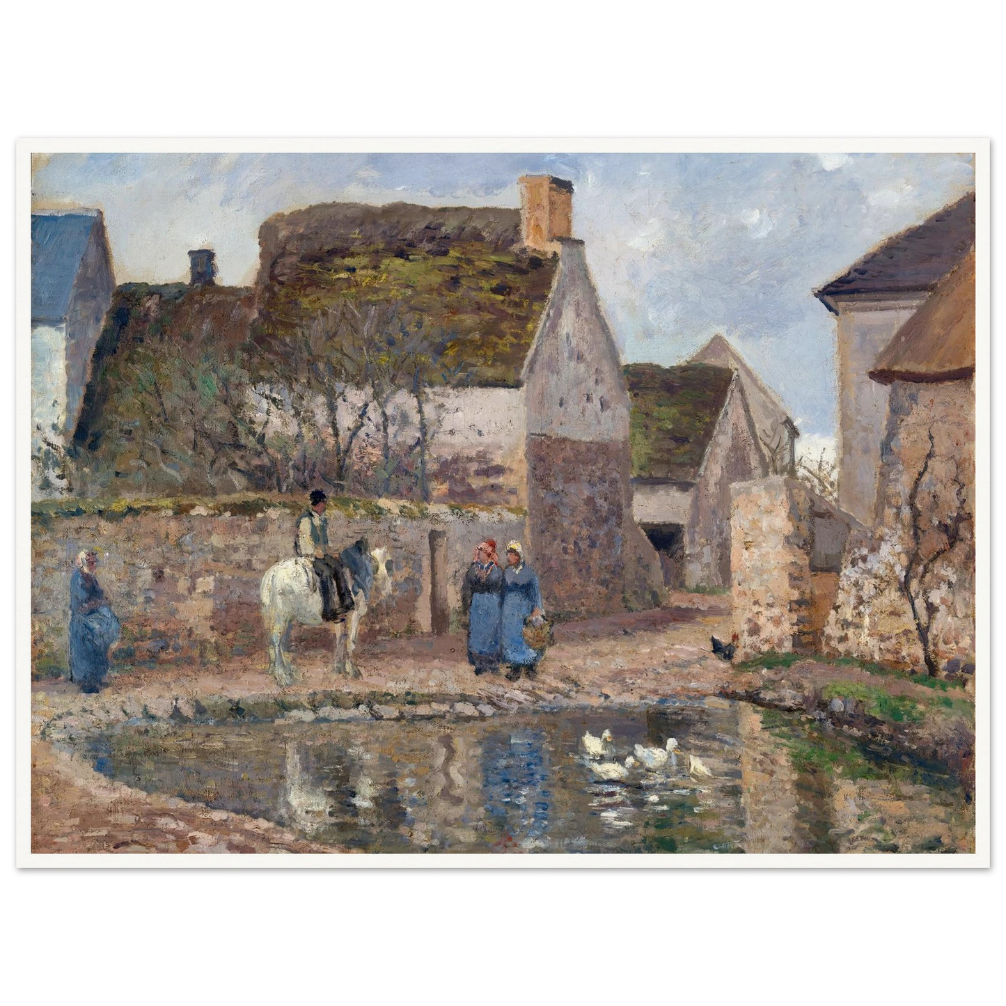 A Pond in Ennery (1874) Art Print | Camille Pissarro - Framed Poster - 30x40 cm / 12x16″ - Black frame