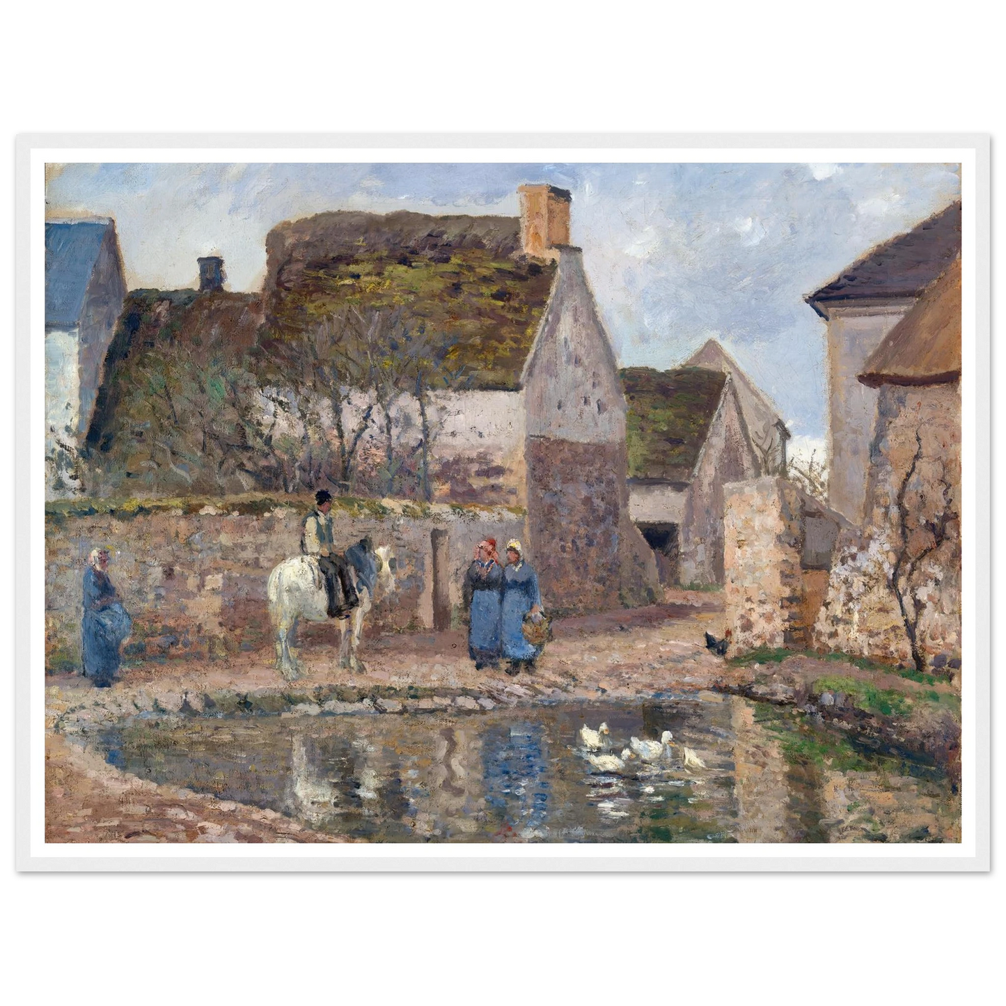 A Pond in Ennery (1874) Art Print | Camille Pissarro - Framed Poster - 30x40 cm / 12x16″ - Black frame
