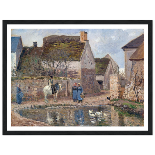 A Pond in Ennery (1874) Art Print | Camille Pissarro - Framed Poster - 30x40 cm / 12x16″ - Black frame