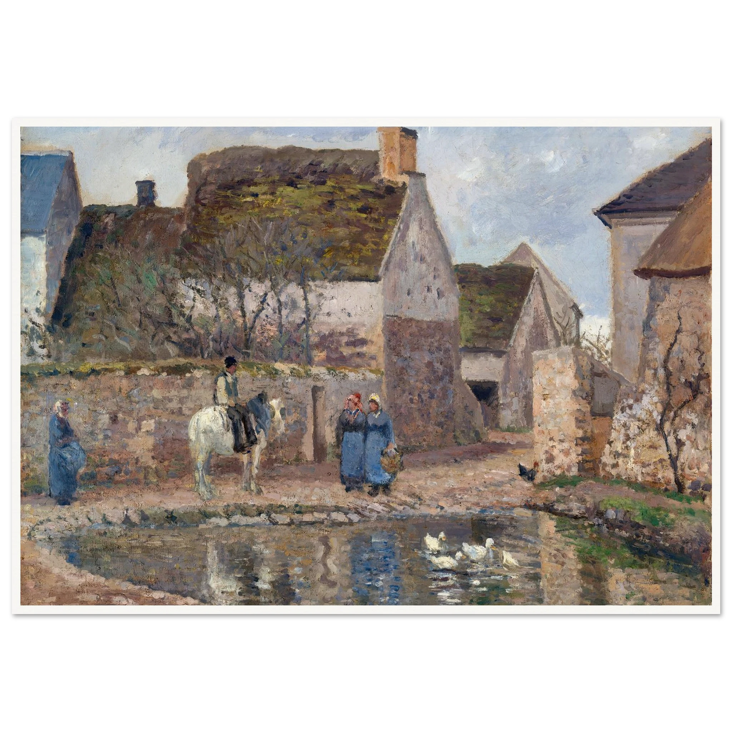 A Pond in Ennery (1874) Art Print | Camille Pissarro - Framed Poster - 30x40 cm / 12x16″ - Black frame