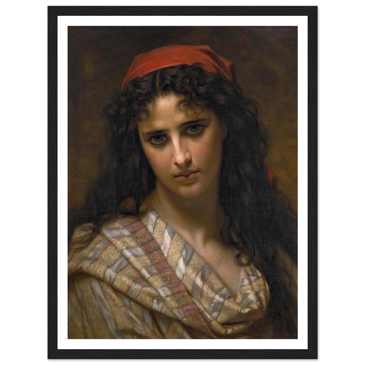 A rare beauty (1871) Art Print | Hugues Merle - Framed Poster - 30x40 cm / 12x16″ - Black frame
