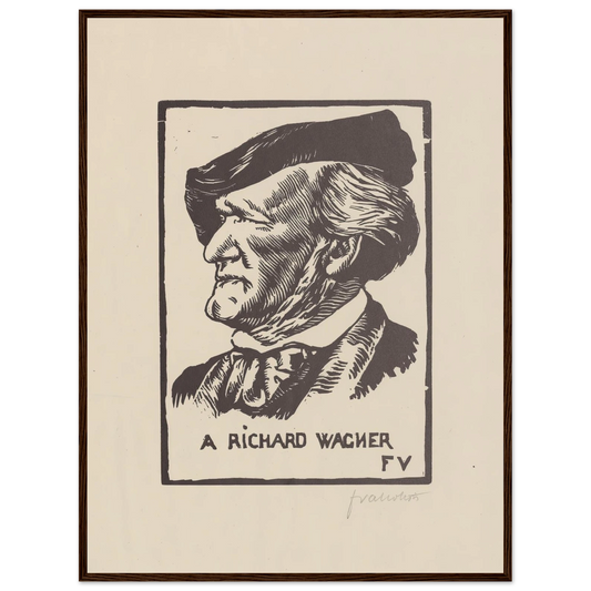 A Richard Wagner (1891) Art Print | Felix Vallotton - Framed Poster - 30x40 cm / 12x16″ - Black frame