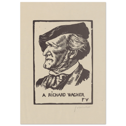 A Richard Wagner (1891) Art Print | Felix Vallotton - Framed Poster - 30x40 cm / 12x16″ - Black frame