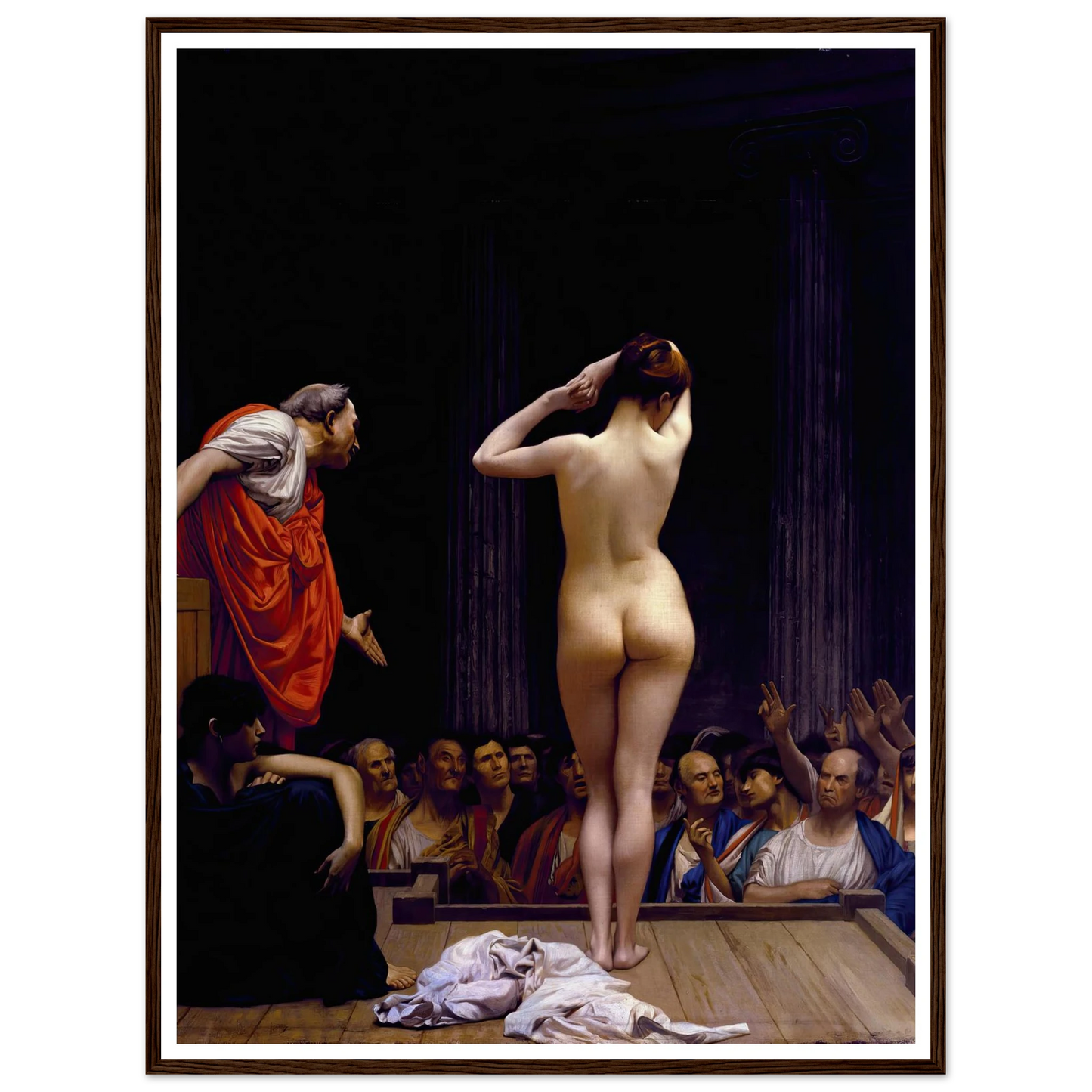 A Roman Slave Market (ca 1884) Art Print | Jean Leon Gerome - Framed Poster - 30x40 cm / 12x16″ - Black frame