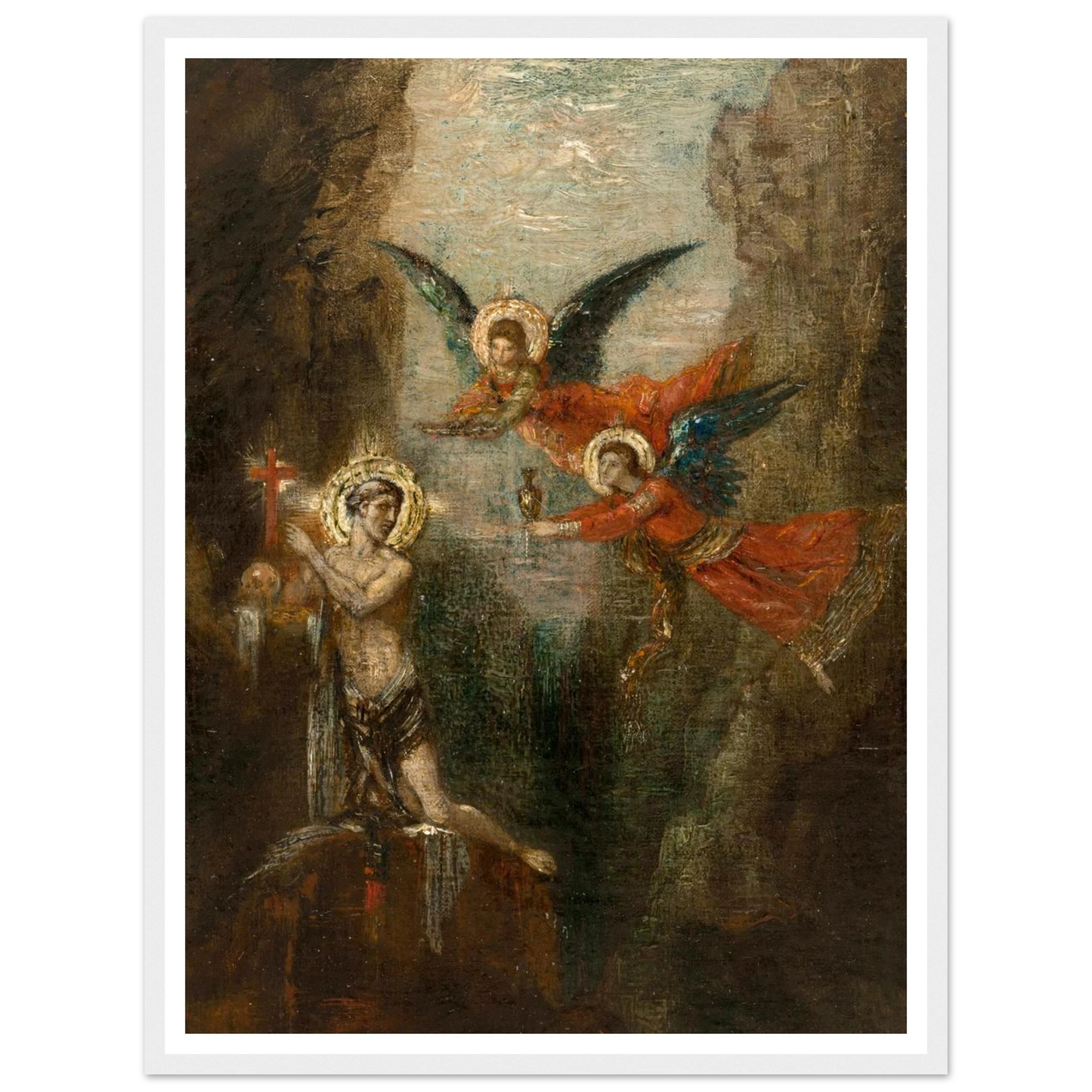 A Saint In The Desert (1879) Art Print | Gustave Moreau - Framed Poster - 30x40 cm / 12x16″ - Black frame