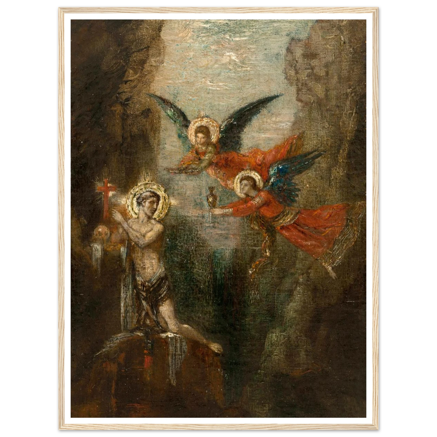 A Saint In The Desert (1879) Art Print | Gustave Moreau - Framed Poster - 30x40 cm / 12x16″ - Black frame