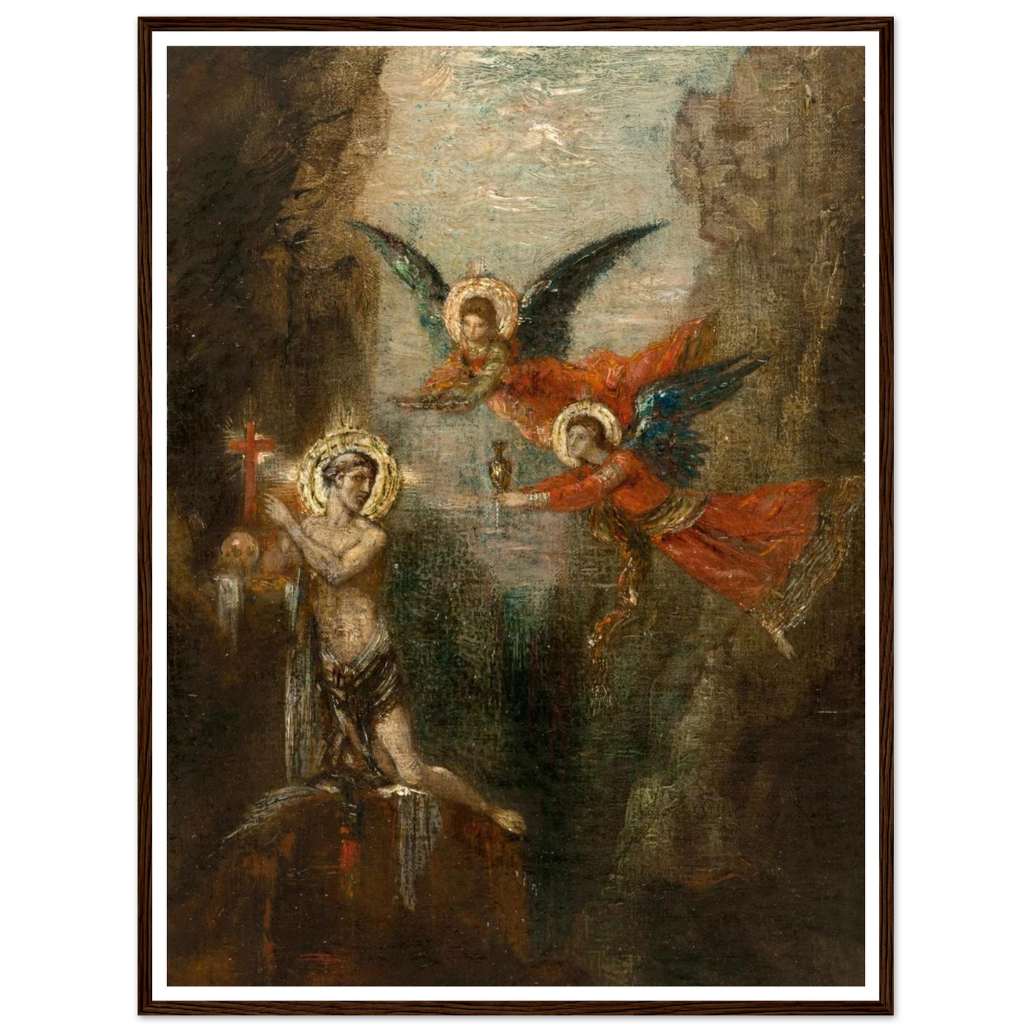 A Saint In The Desert (1879) Art Print | Gustave Moreau - Framed Poster - 30x40 cm / 12x16″ - Black frame