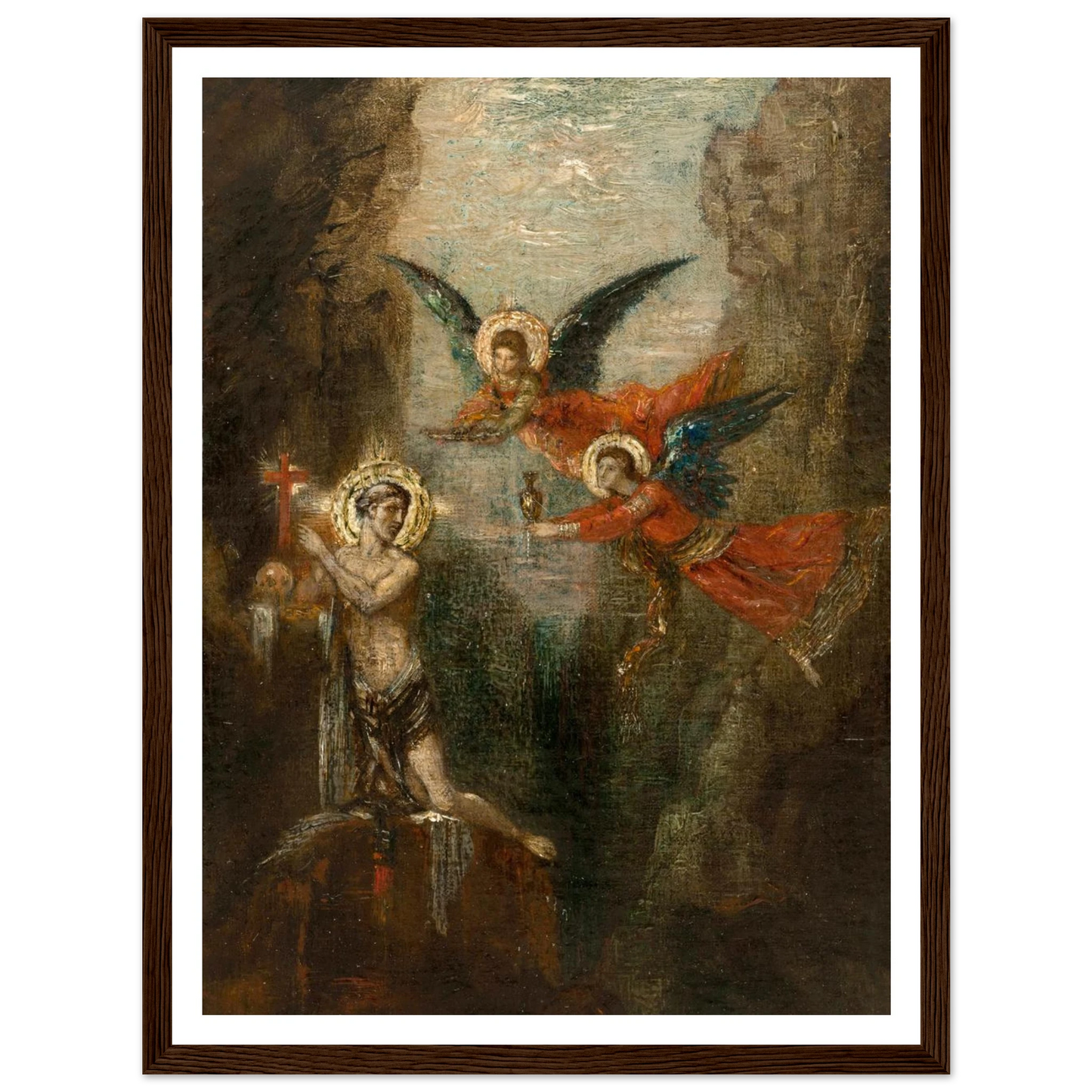 A Saint In The Desert (1879) Art Print | Gustave Moreau - Framed Poster - 30x40 cm / 12x16″ - Black frame