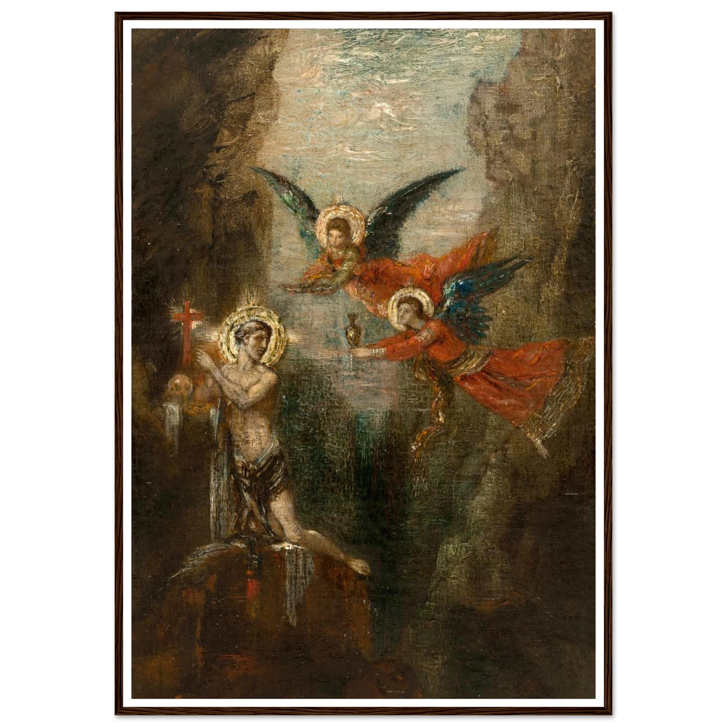A Saint In The Desert (1879) Art Print | Gustave Moreau - Framed Poster - 30x40 cm / 12x16″ - Black frame