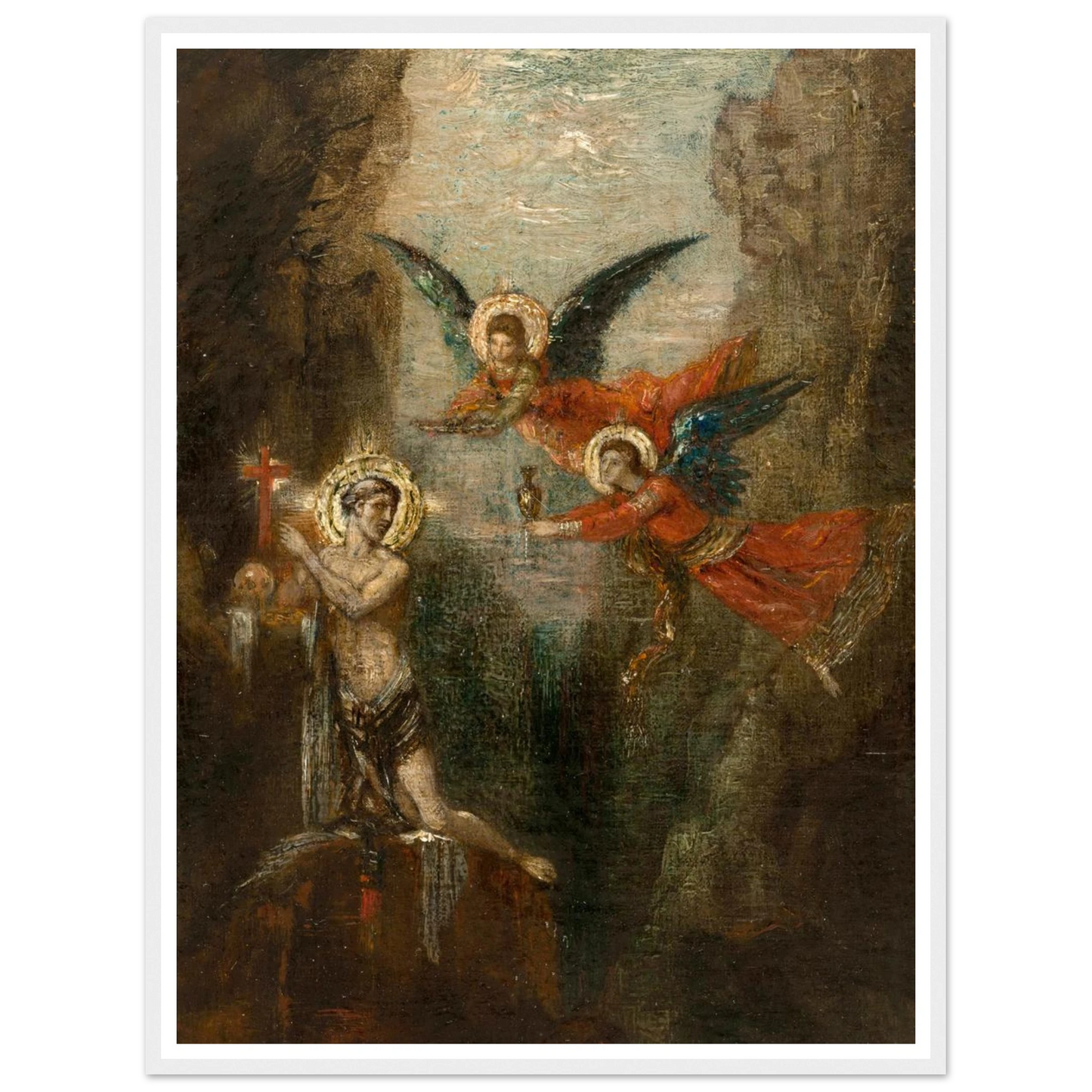A Saint In The Desert (1879) Art Print | Gustave Moreau - Framed Poster - 30x40 cm / 12x16″ - Black frame