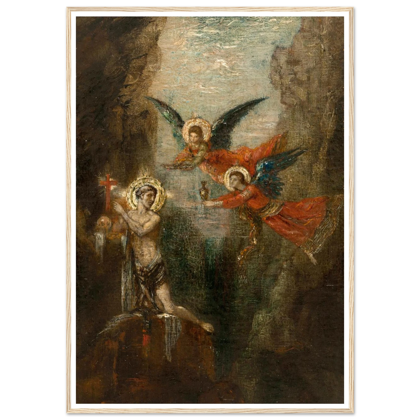 A Saint In The Desert (1879) Art Print | Gustave Moreau - Framed Poster - 30x40 cm / 12x16″ - Black frame