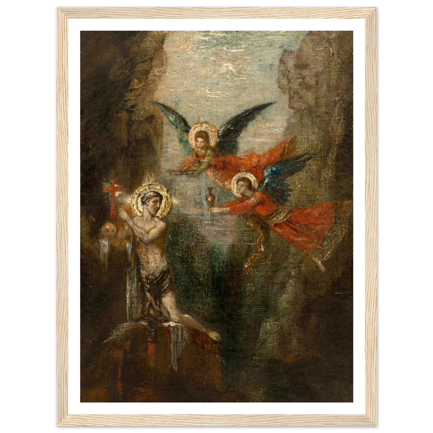 A Saint In The Desert (1879) Art Print | Gustave Moreau - Framed Poster - 30x40 cm / 12x16″ - Black frame