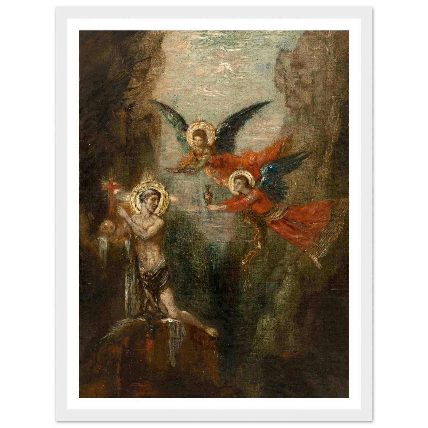 A Saint In The Desert (1879) Art Print | Gustave Moreau - Framed Poster - 30x40 cm / 12x16″ - Black frame