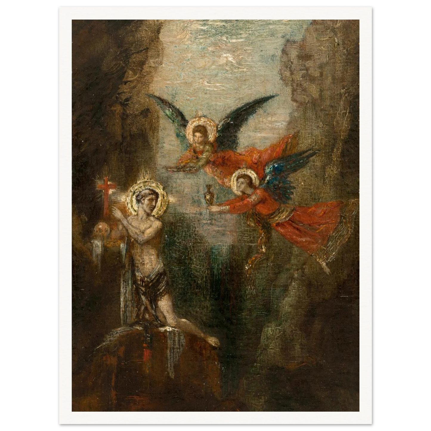A Saint In The Desert (1879) Art Print | Gustave Moreau - Framed Poster - 30x40 cm / 12x16″ - Black frame