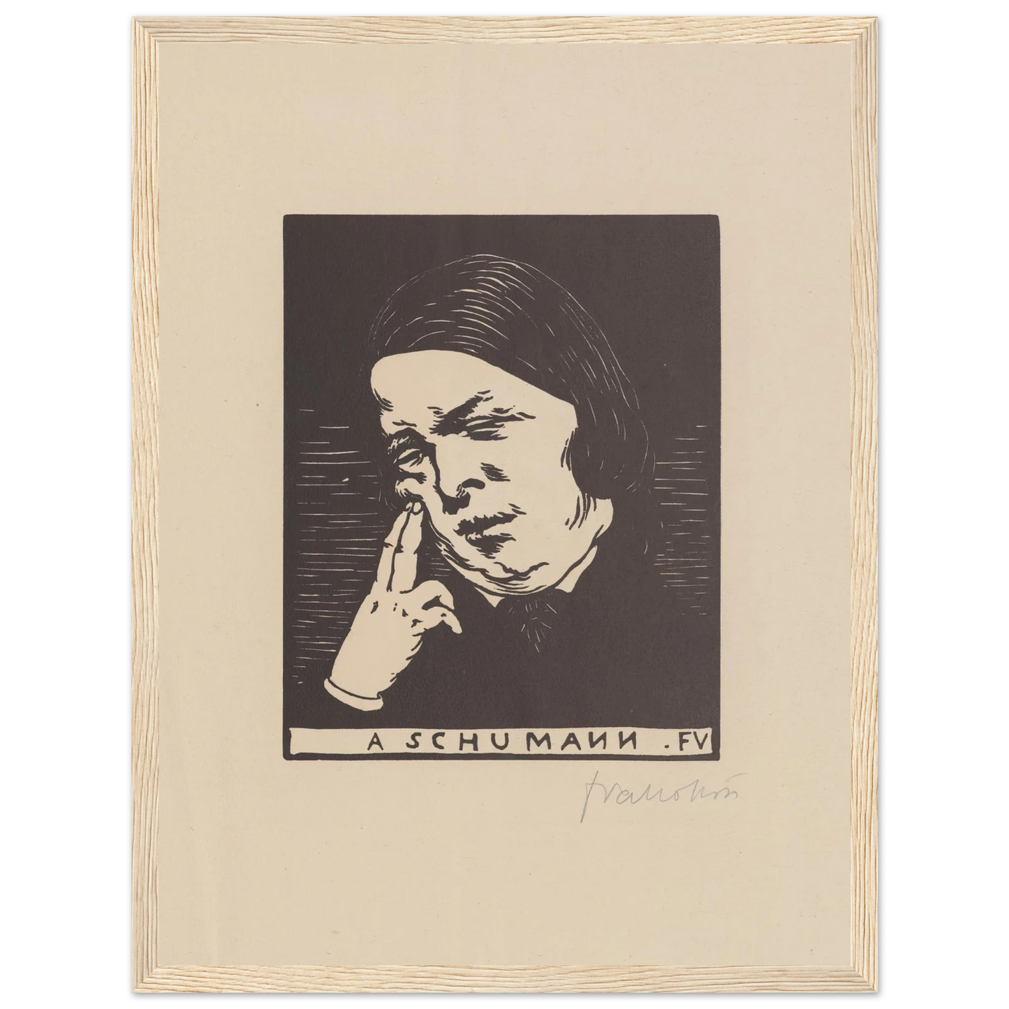 A Schumann (1893) Art Print | Felix Vallotton - Framed Poster - 30x40 cm / 12x16″ - Black frame