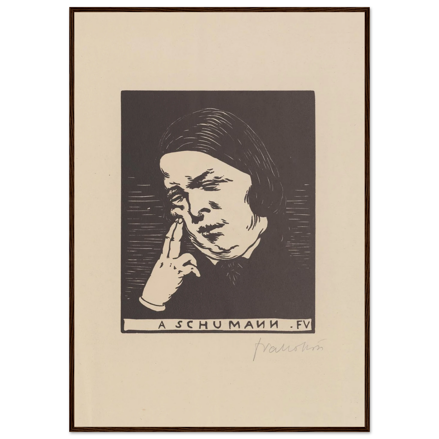 A Schumann (1893) Art Print | Felix Vallotton - Framed Poster - 30x40 cm / 12x16″ - Black frame