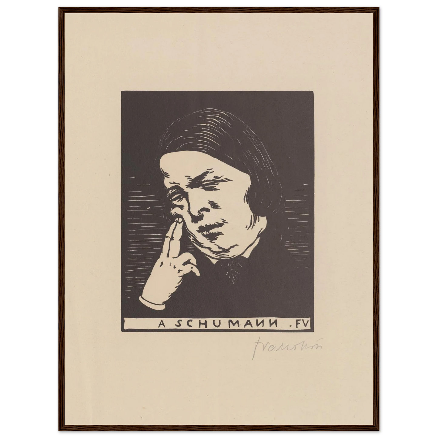 A Schumann (1893) Art Print | Felix Vallotton - Framed Poster - 30x40 cm / 12x16″ - Black frame