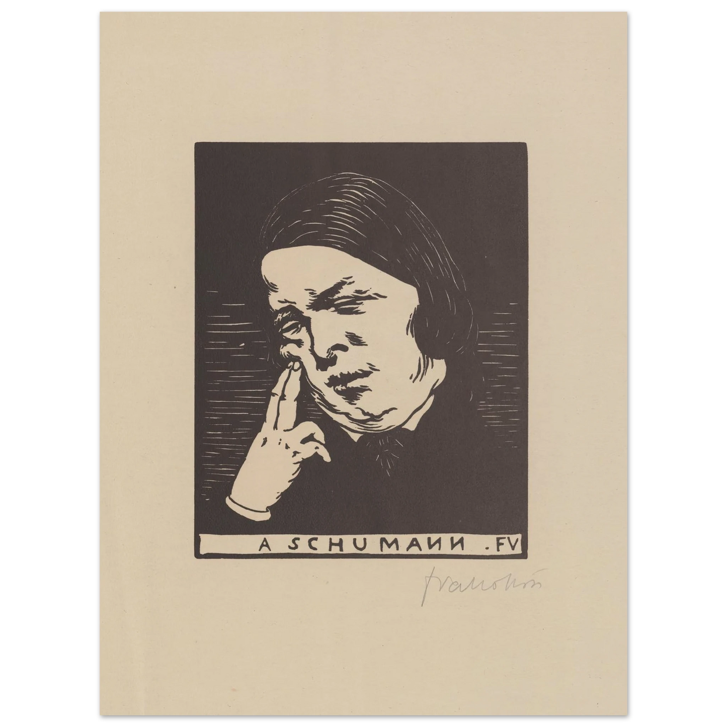 A Schumann (1893) Art Print | Felix Vallotton - Framed Poster - 30x40 cm / 12x16″ - Black frame