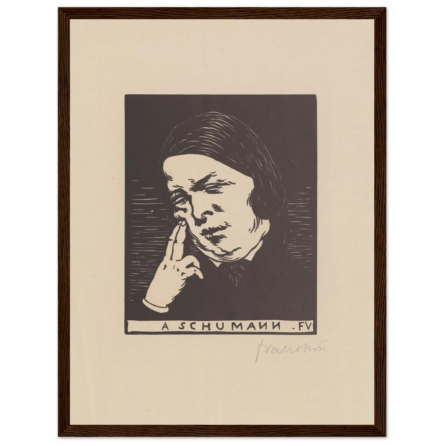 A Schumann (1893) Art Print | Felix Vallotton - Framed Poster - 30x40 cm / 12x16″ - Black frame