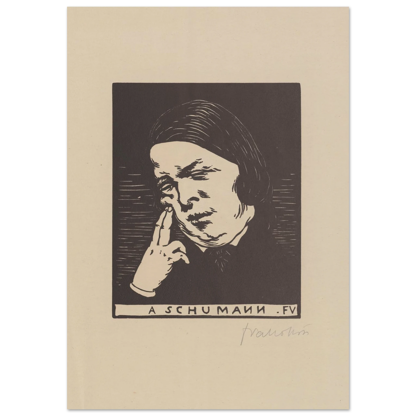 A Schumann (1893) Art Print | Felix Vallotton - Framed Poster - 30x40 cm / 12x16″ - Black frame