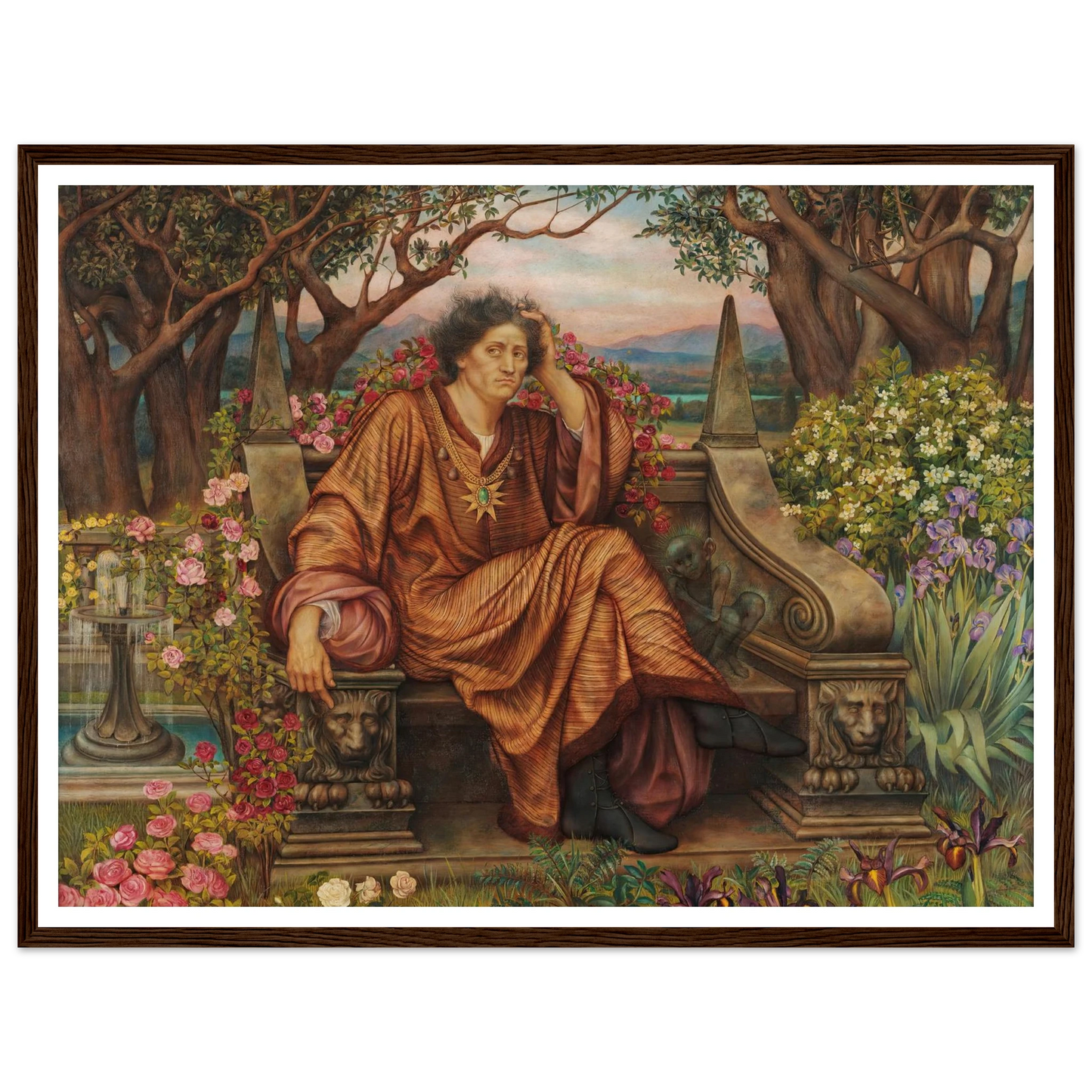 A Soul in Hell (1902) Art Print | Evelyn de Morgan - Framed Poster - 30x40 cm / 12x16″ - Black frame