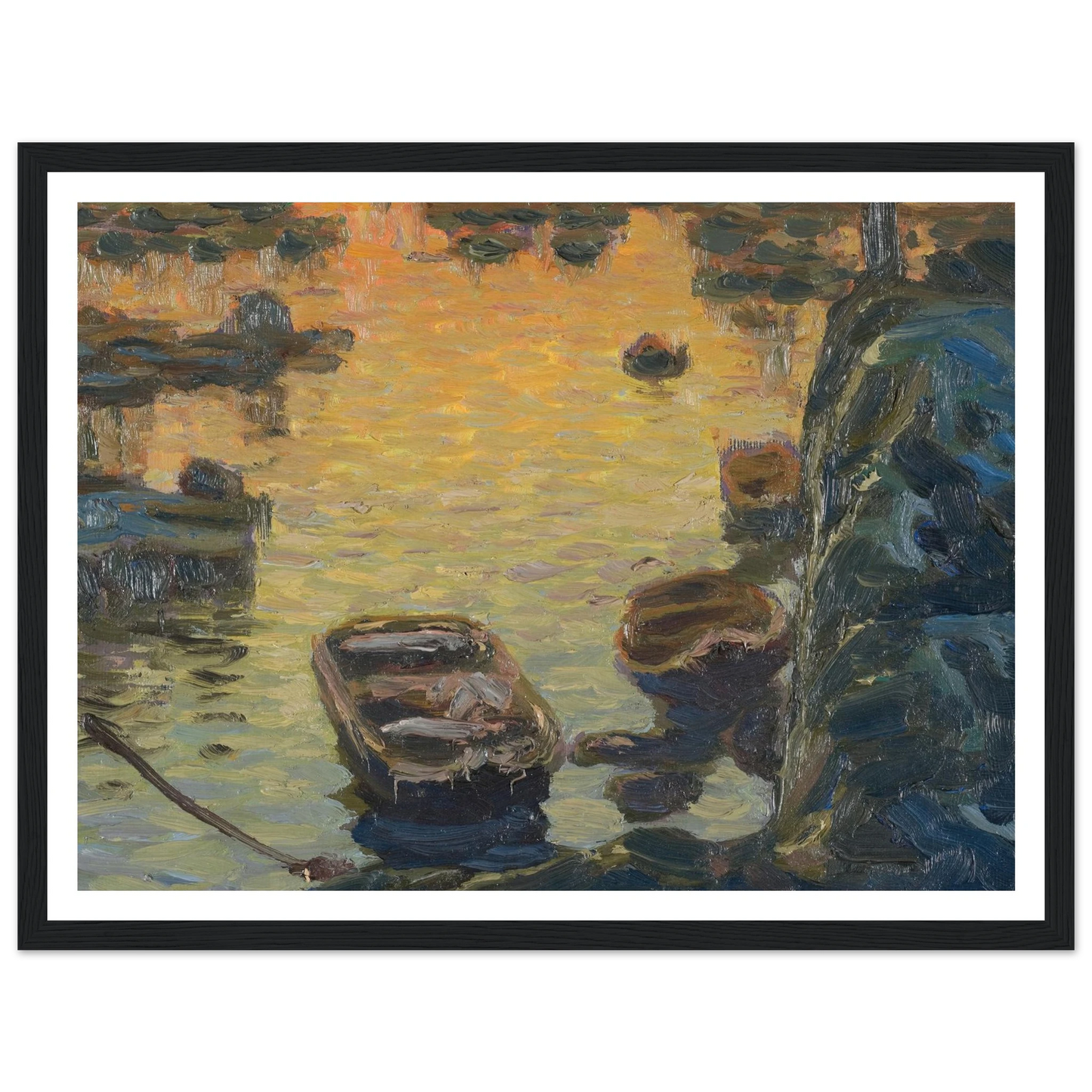 A Spring Night during the Fishing Season (1910) Art Print | Anna Boberg - Framed Poster - 30x40 cm / 12x16″ - Black frame