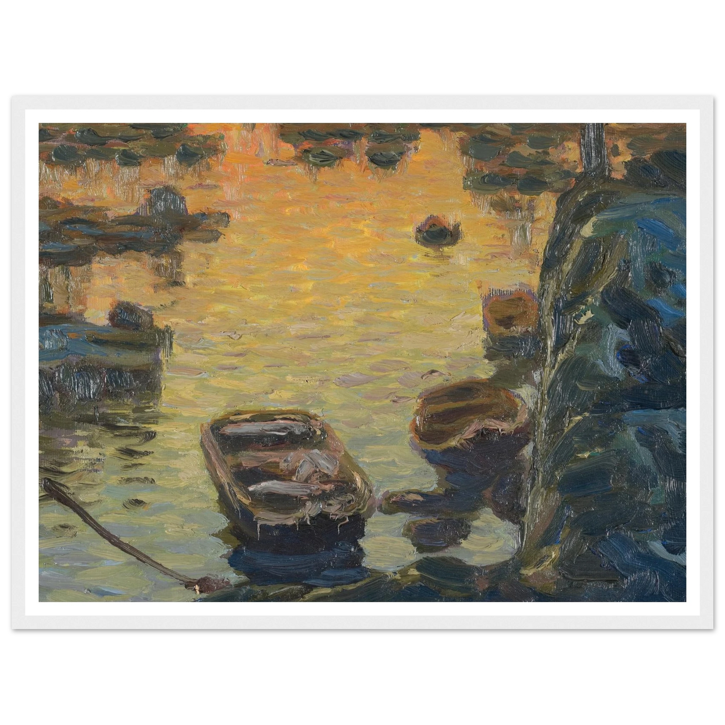 A Spring Night during the Fishing Season (1910) Art Print | Anna Boberg - Framed Poster - 30x40 cm / 12x16″ - Black frame
