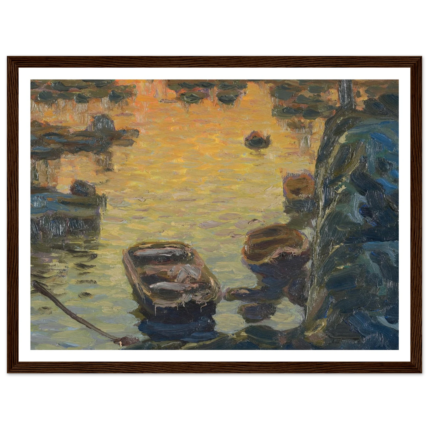 A Spring Night during the Fishing Season (1910) Art Print | Anna Boberg - Framed Poster - 30x40 cm / 12x16″ - Black frame