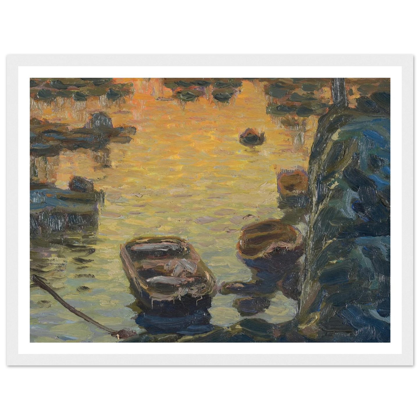 A Spring Night during the Fishing Season (1910) Art Print | Anna Boberg - Framed Poster - 30x40 cm / 12x16″ - Black frame