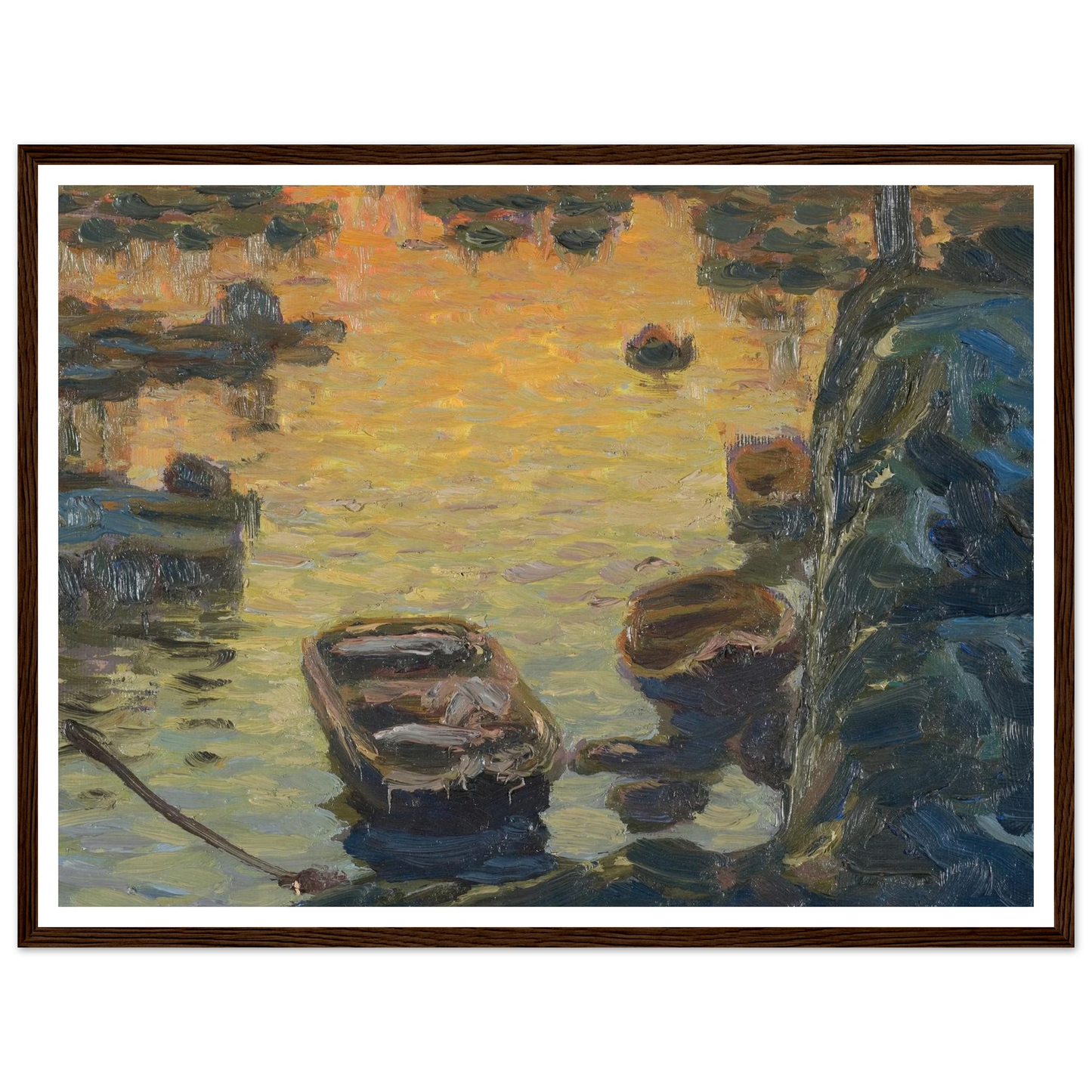 A Spring Night during the Fishing Season (1910) Art Print | Anna Boberg - Framed Poster - 30x40 cm / 12x16″ - Black frame