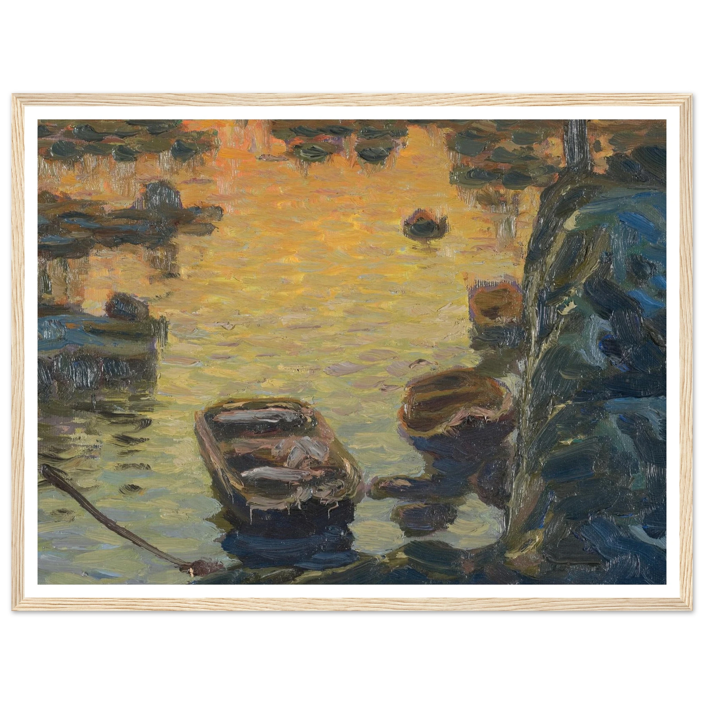 A Spring Night during the Fishing Season (1910) Art Print | Anna Boberg - Framed Poster - 30x40 cm / 12x16″ - Black frame