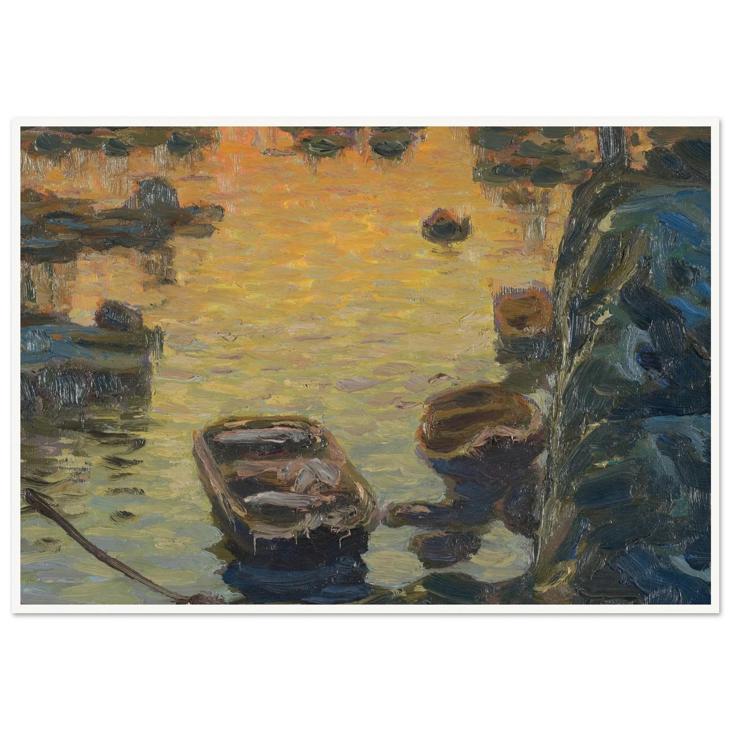 A Spring Night during the Fishing Season (1910) Art Print | Anna Boberg - Framed Poster - 30x40 cm / 12x16″ - Black frame