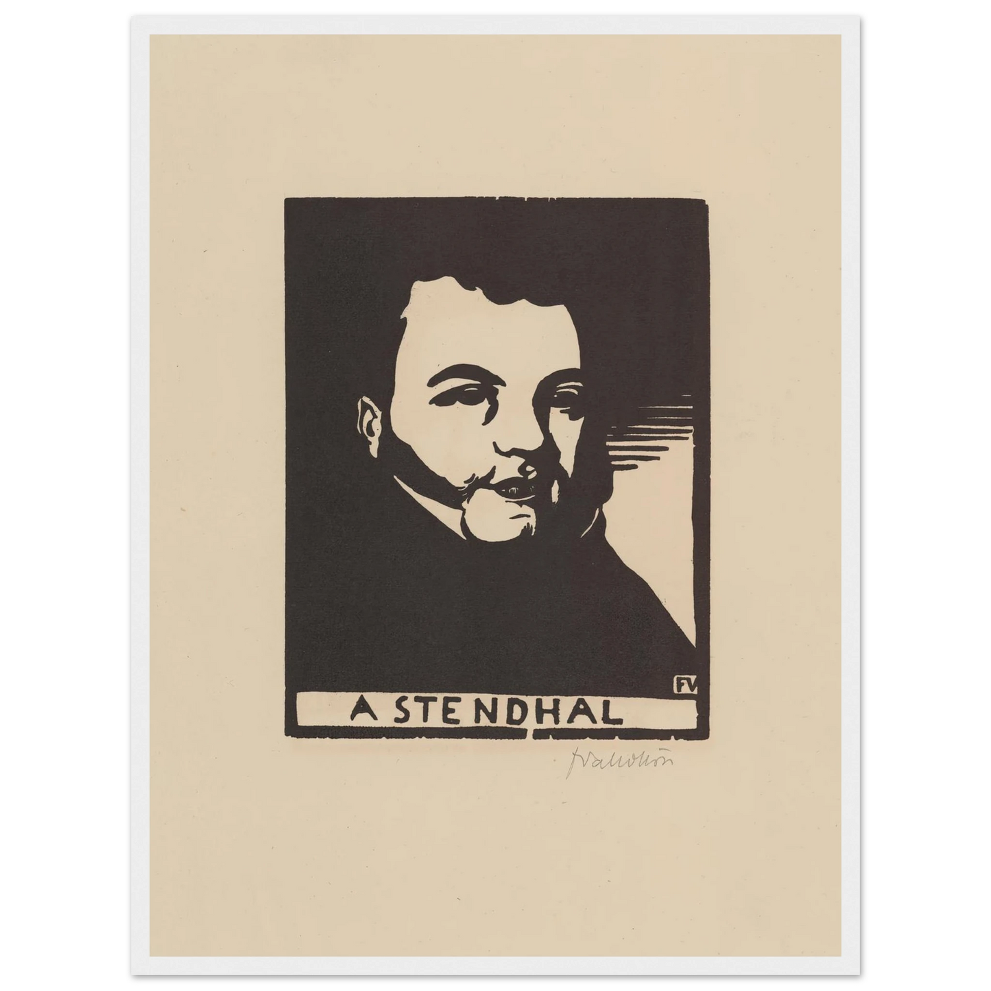 A Stendhal (1897) Art Print | Felix Vallotton - Framed Poster - 30x40 cm / 12x16″ - Black frame