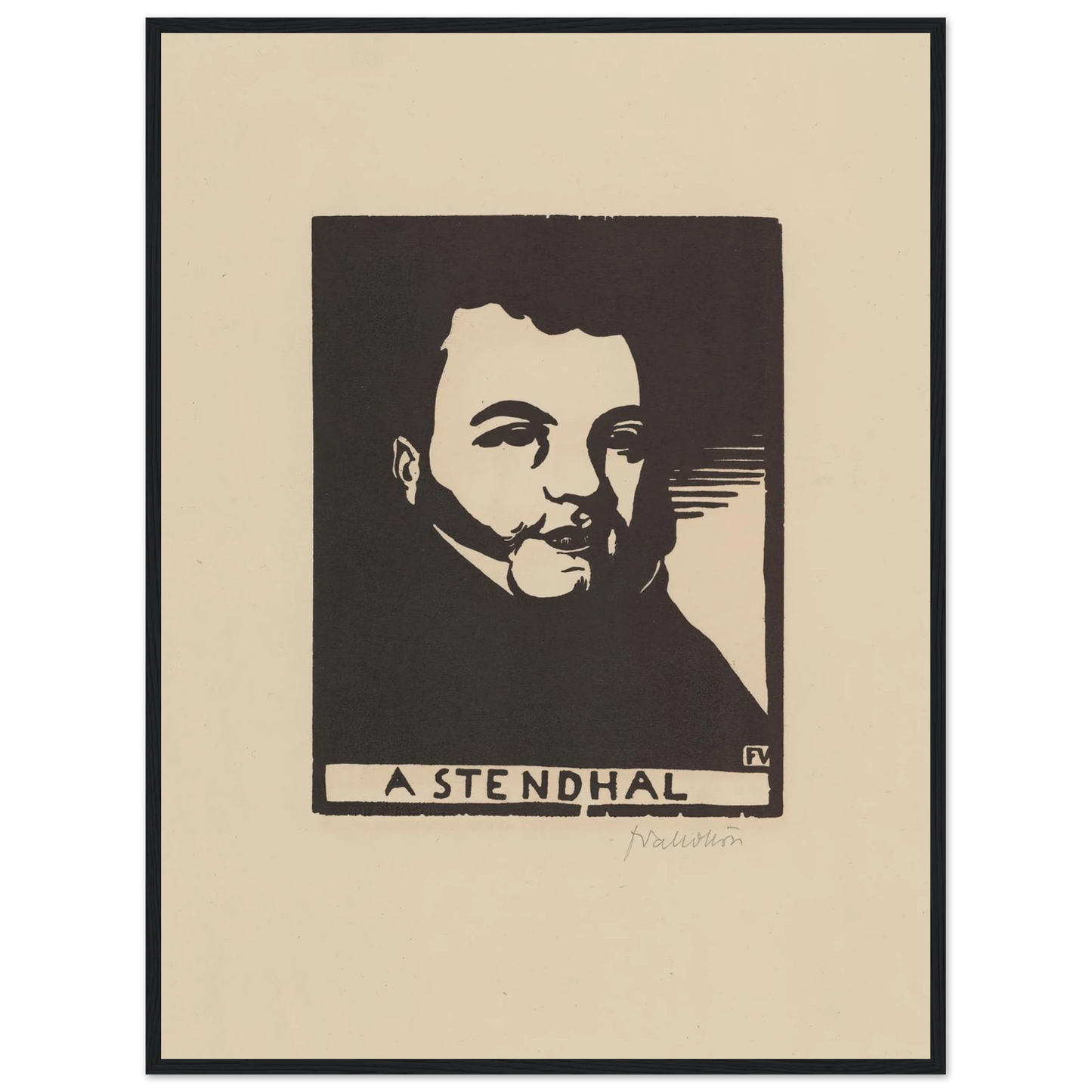 A Stendhal (1897) Art Print | Felix Vallotton - Framed Poster - 30x40 cm / 12x16″ - Black frame