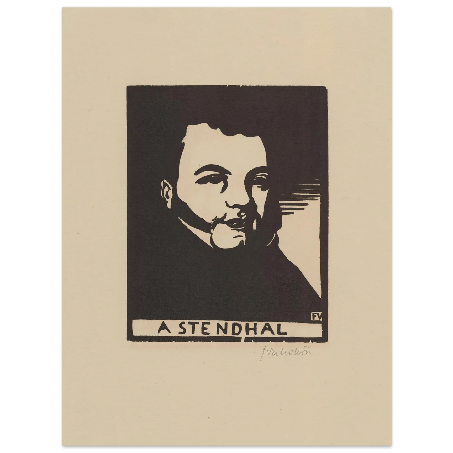 A Stendhal (1897) Art Print | Felix Vallotton - Framed Poster - 30x40 cm / 12x16″ - Black frame