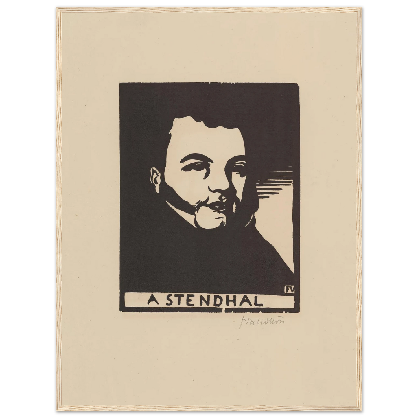 A Stendhal (1897) Art Print | Felix Vallotton - Framed Poster - 30x40 cm / 12x16″ - Black frame