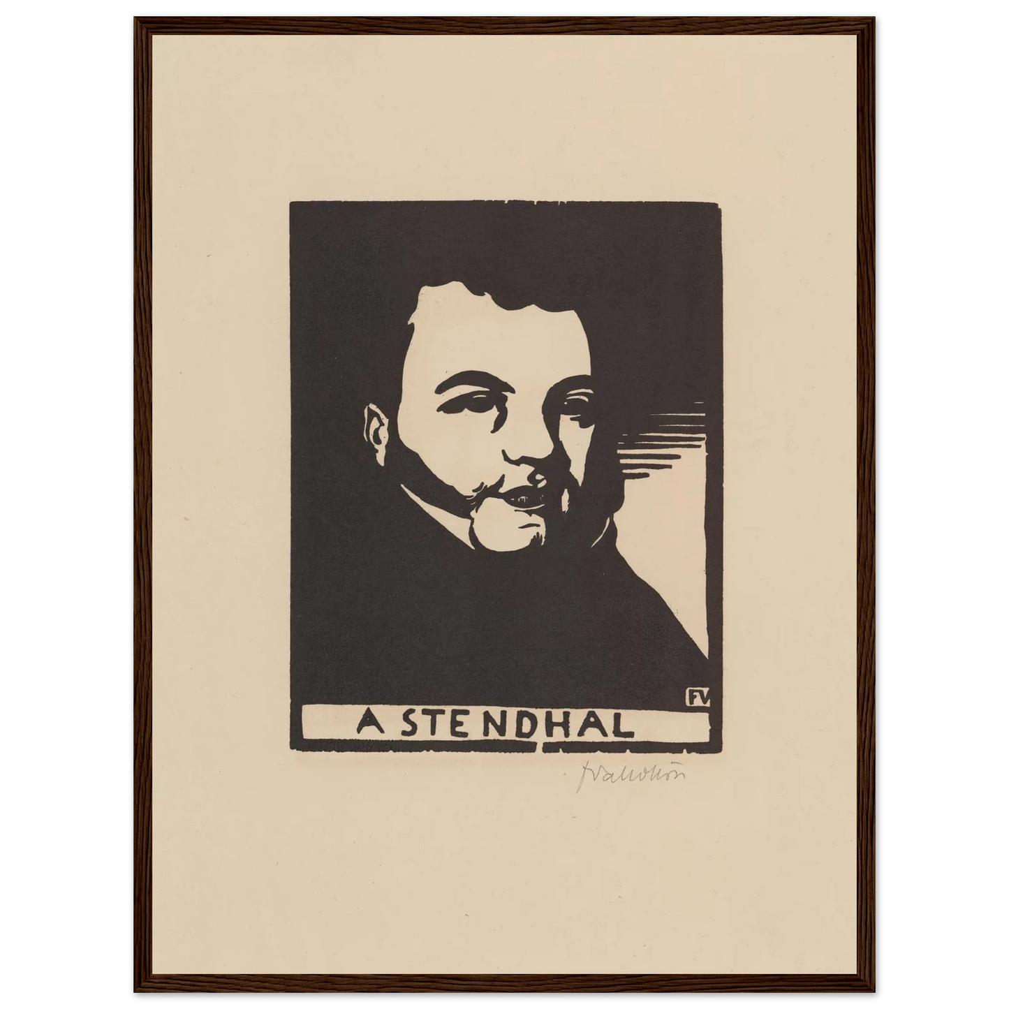 A Stendhal (1897) Art Print | Felix Vallotton - Framed Poster - 30x40 cm / 12x16″ - Black frame
