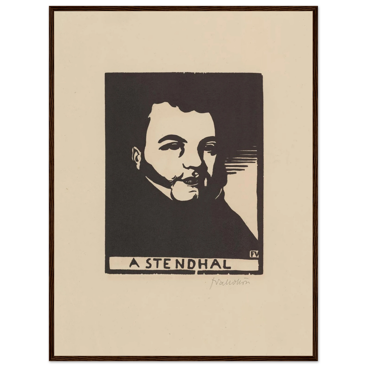 A Stendhal (1897) Art Print | Felix Vallotton - Framed Poster - 30x40 cm / 12x16″ - Black frame