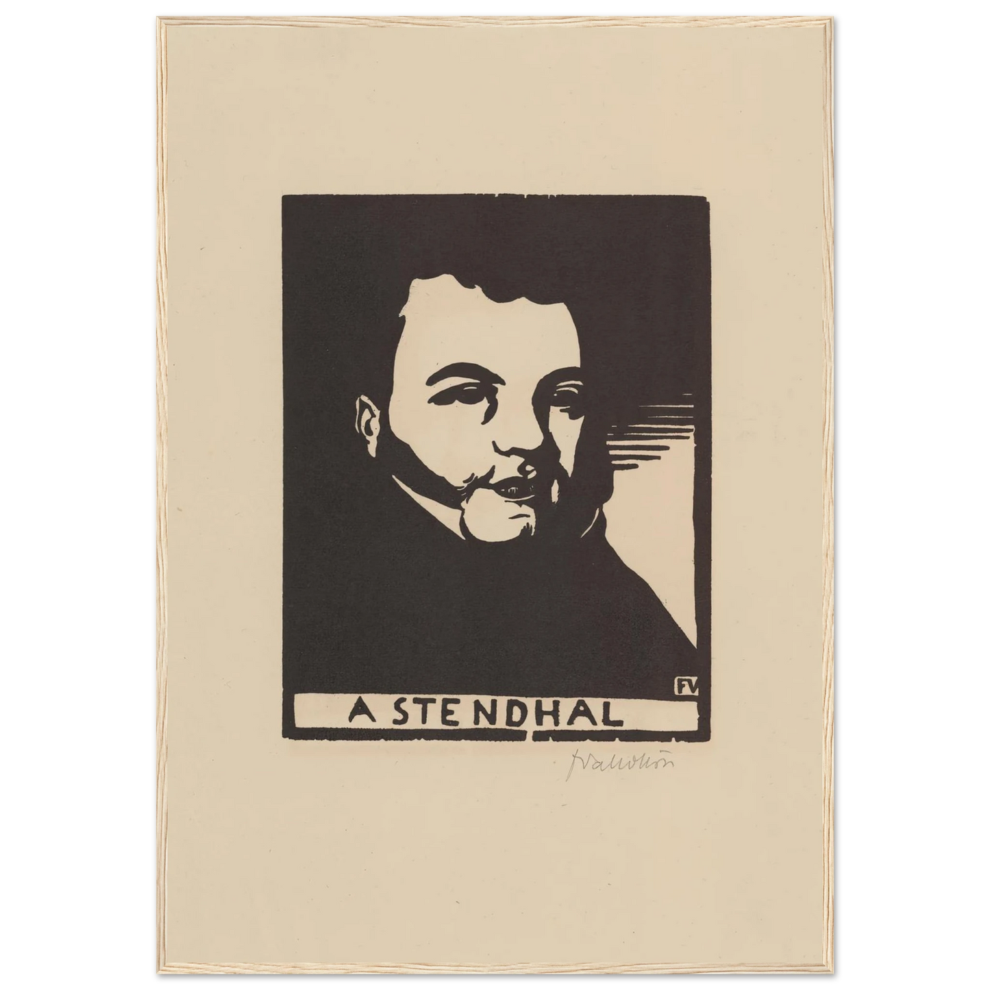 A Stendhal (1897) Art Print | Felix Vallotton - Framed Poster - 30x40 cm / 12x16″ - Black frame