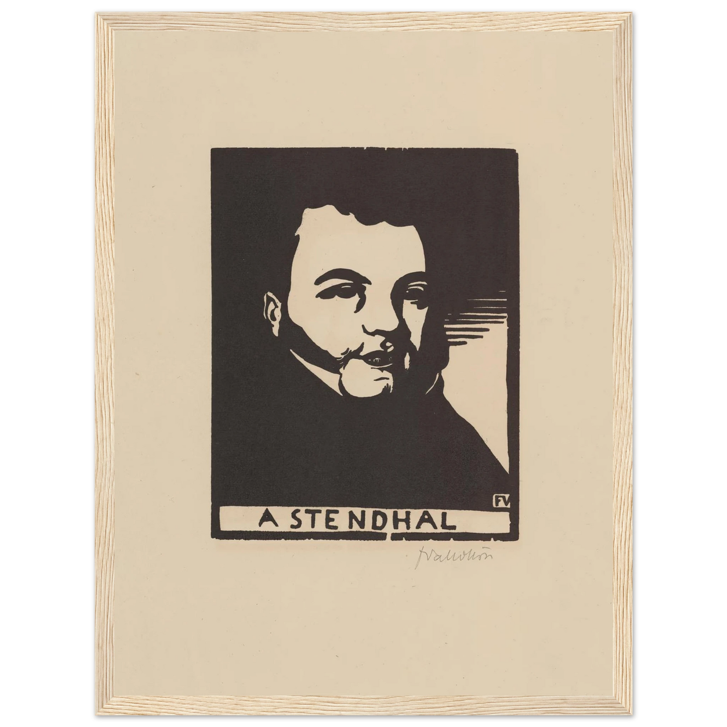 A Stendhal (1897) Art Print | Felix Vallotton - Framed Poster - 30x40 cm / 12x16″ - Black frame