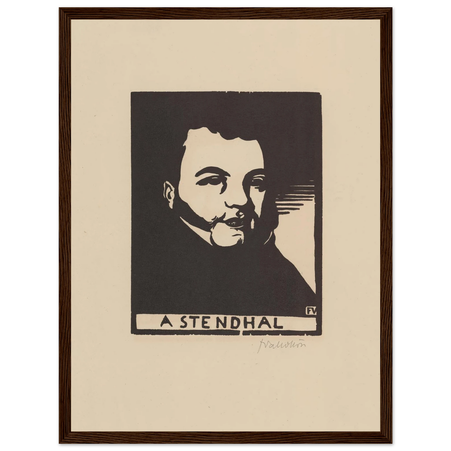 A Stendhal (1897) Art Print | Felix Vallotton - Framed Poster - 30x40 cm / 12x16″ - Black frame